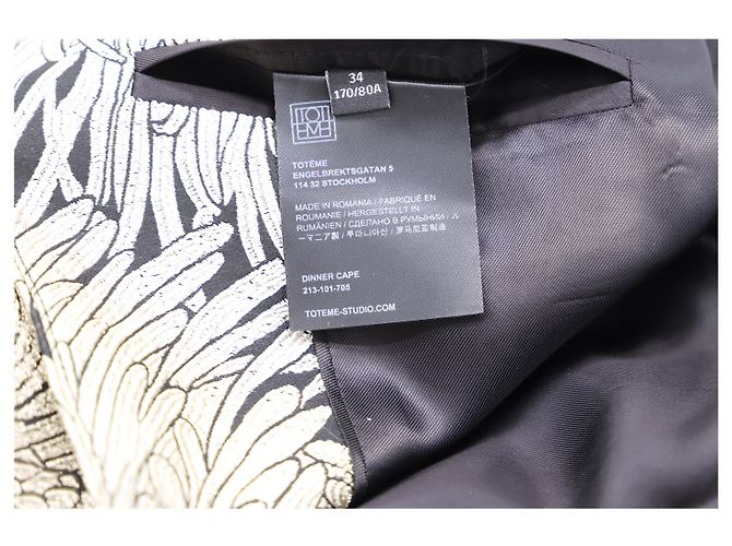 Blazer Cape Totême Dinner em Viscose Branca e Preta - vista 14