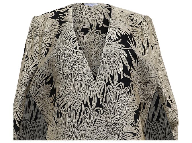 Blazer Cape Totême Dinner em Viscose Branca e Preta - vista 4