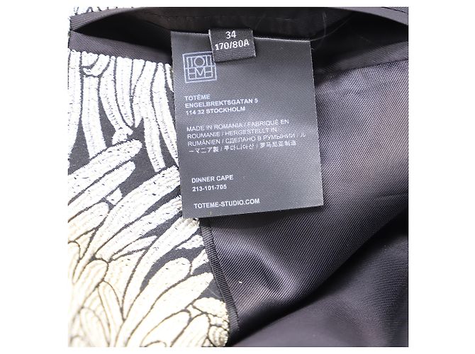 Blazer Cape Totême Dinner em Viscose Branca e Preta - vista 6