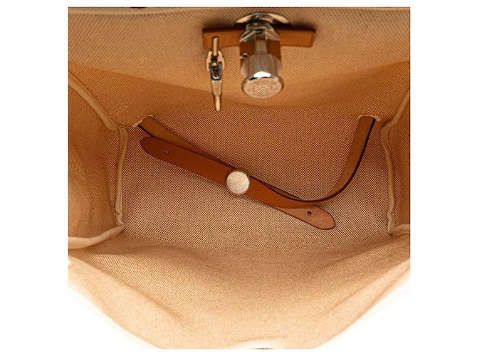 Hermès Hermes Herbag Ad PM Toile H Leder Rucksack Braun Beige - Ansicht 6