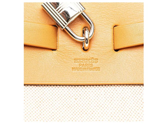 Hermès Hermes Herbag Ad PM Toile H Leder Rucksack Braun Beige - Ansicht 7