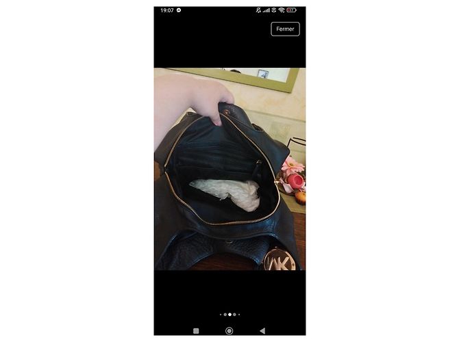Borsa Tote Lillie Grande Nera in Pelle Michael Kors Nero - vista 7