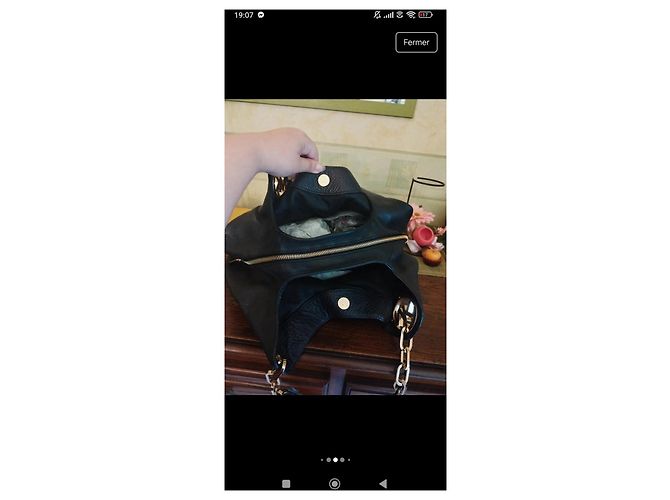 Borsa Tote Lillie Grande Nera in Pelle Michael Kors Nero - vista 8