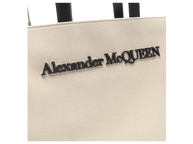 Bolsa tote de lona bordada em couro Alexander McQueen N/S - vista 5