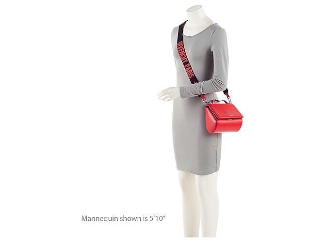 Mini borsa a spalla Pandora Box in pelle di vitello con logo Givenchy Rosso - vista 5