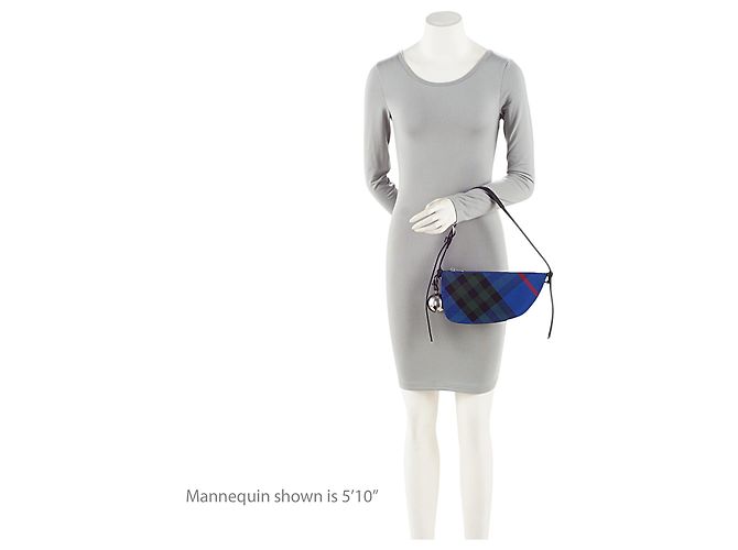 Borsa a spalla mini Burberry Check Shield Blu - vista 5