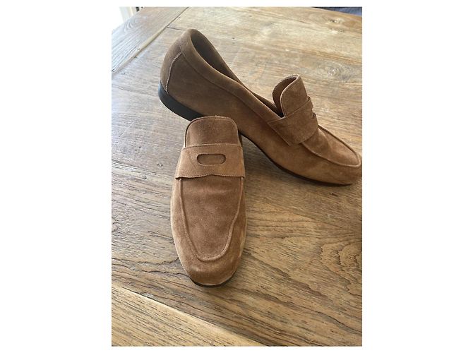 Mocassini John Lobb Lopez in nabuk marrone Beige - vista 2
