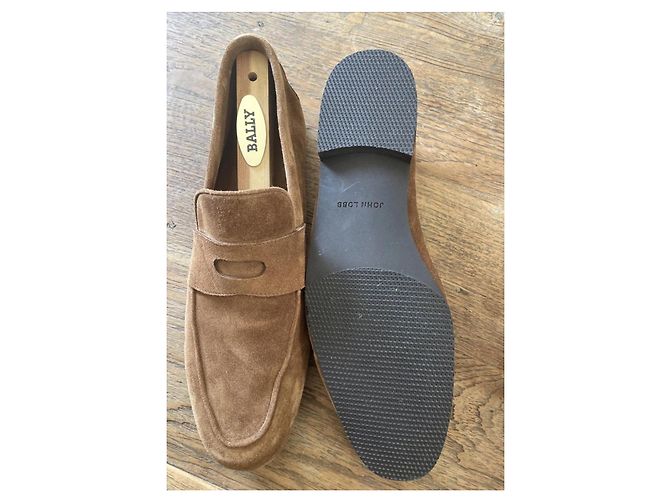 Mocassini John Lobb Lopez in nabuk marrone Beige - vista 5