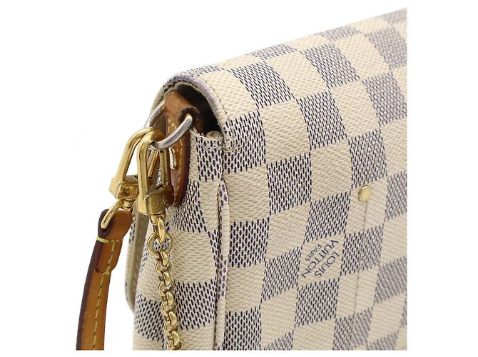 Borsa a spalla 2 in 1 Louis Vuitton Favorite MM Damier Azur Beige Crudo - vista 4