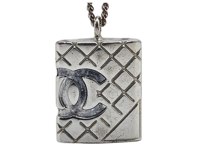 Collana Chanel Matelassé Coco Mark Cambon Argento - vista 2