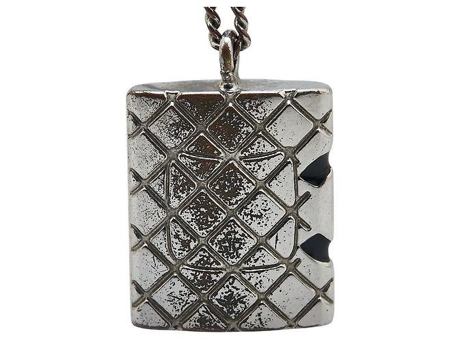 Collana Chanel Matelassé Coco Mark Cambon Argento - vista 3