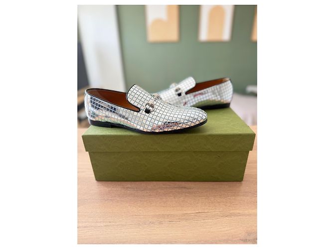 Mocassini Gucci Jordan Argento Pelle 41 - vista 11