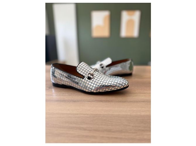 Mocassini Gucci Jordan Argento Pelle 41 - vista 14