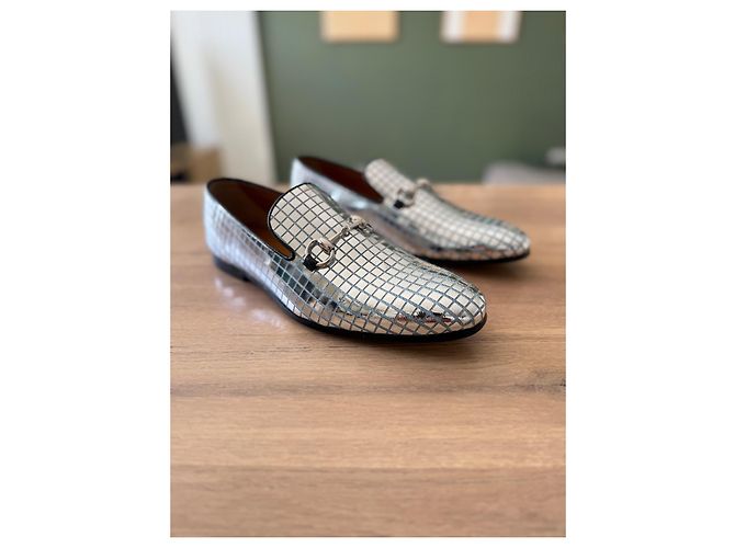 Mocassini Gucci Jordan Argento Pelle 41 - vista 3