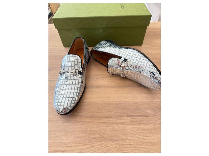 Mocassini Gucci Jordan Argento Pelle 41 - vista 4