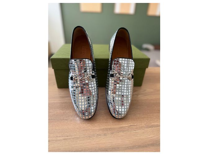 Mocassini Gucci Jordan Argento Pelle 41 - vista 6