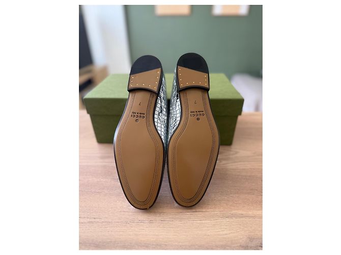 Mocassini Gucci Jordan Argento Pelle 41 - vista 7