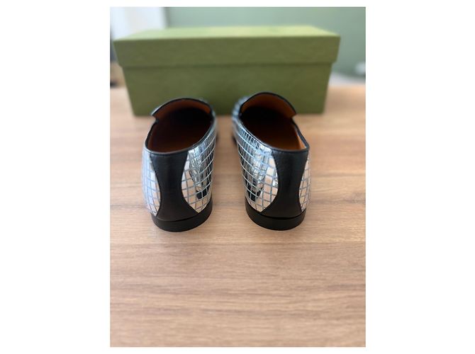Mocassini Gucci Jordan Argento Pelle 41 - vista 8