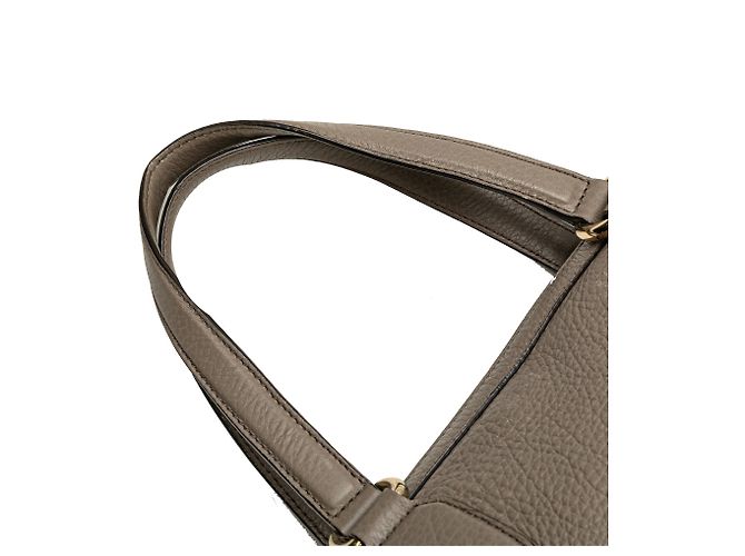 Borsa da lavoro in pelle marrone Gucci Soho Small Taupe - vista 12