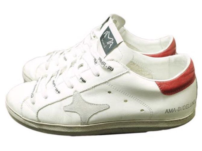 Autre Marque AMA BRAND 2726 SNEAKER Ledersneaker Weiß Rot - Ansicht 2