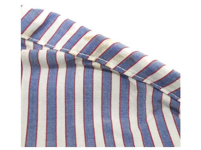Autre Marque Camicia in cotone a righe asimmetriche Danke Schon Bianco Rosso Blu - vista 6
