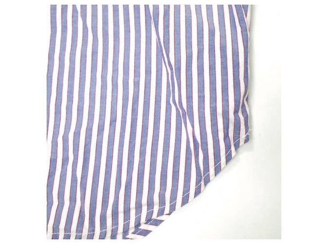 Autre Marque Camicia in cotone a righe asimmetriche Danke Schon Bianco Rosso Blu - vista 8
