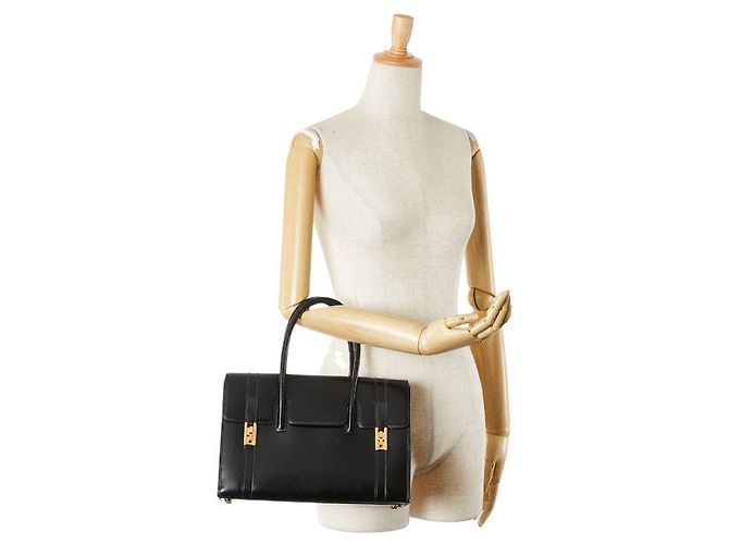 Hermès Borsa a mano Hermes Drag 30 in pelle box Nero - vista 17