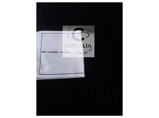 Chanel Stille Luxusjacke aus schwarzer Kaschmir 40 FR - Ansicht 13