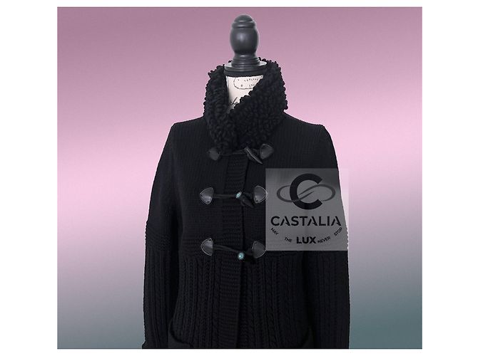 Chanel Stille Luxusjacke aus schwarzer Kaschmir 40 FR - Ansicht 4
