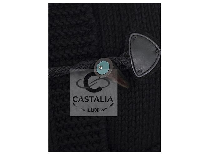Chanel Stille Luxusjacke aus schwarzer Kaschmir 40 FR - Ansicht 6