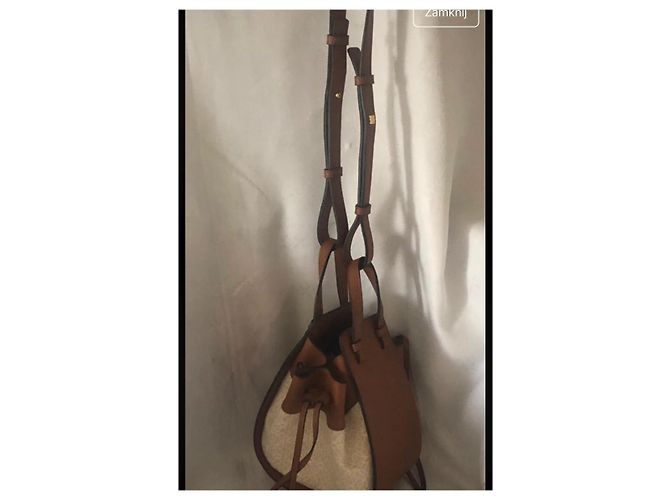 Borsa Loewe Mini Hammock Beige in Pelle e Tela - vista 10