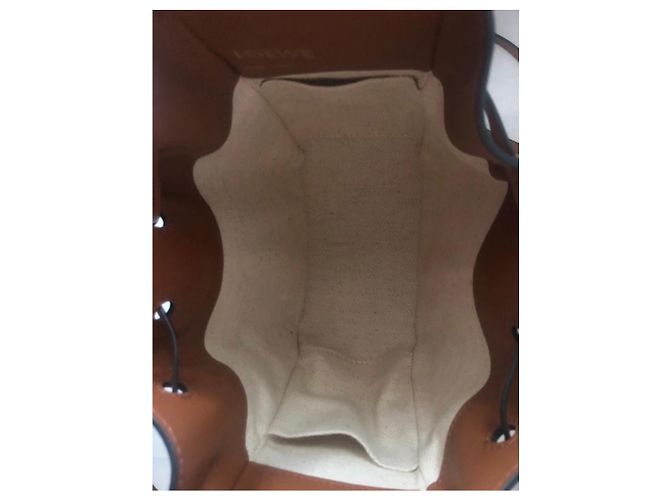 Borsa Loewe Mini Hammock Beige in Pelle e Tela - vista 7