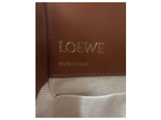 Borsa Loewe Mini Hammock Beige in Pelle e Tela - vista 8