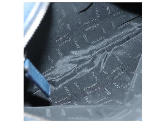 VERSACE Schultertasche aus Leder Blau Auth bs26901 - Ansicht 11