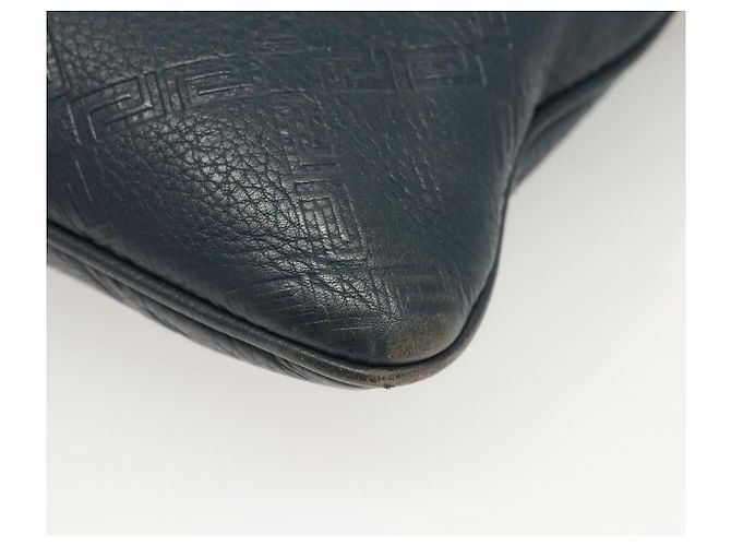 VERSACE Schultertasche aus Leder Blau Auth bs26901 - Ansicht 16
