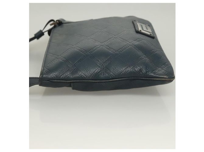 VERSACE Schultertasche aus Leder Blau Auth bs26901 - Ansicht 4