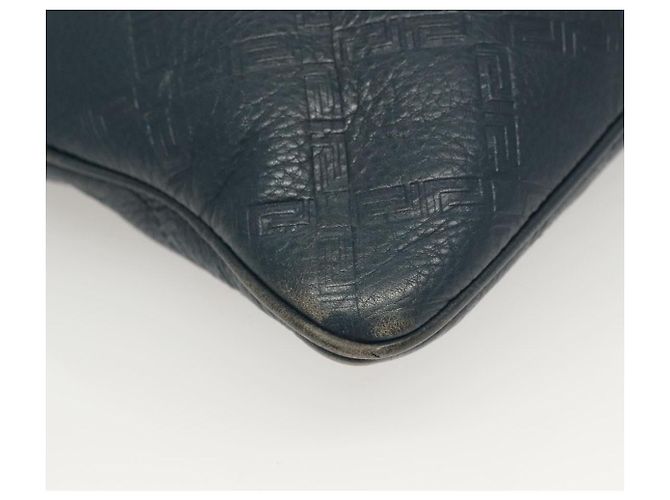 VERSACE Schultertasche aus Leder Blau Auth bs26901 - Ansicht 9