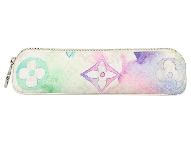 LOUIS VUITTON Astuccio per Penna Elizabeth Monogramma Acquerello GI0591 Auth 127326 Bianco - vista 13