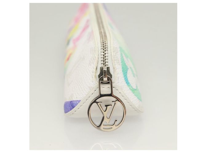LOUIS VUITTON Astuccio per Penna Elizabeth Monogramma Acquerello GI0591 Auth 127326 Bianco - vista 4
