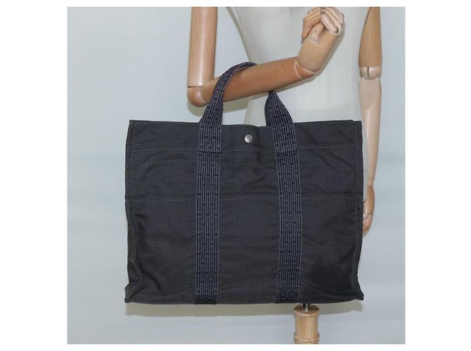 Hermès HERMES Handtasche Her Line MM aus grauem Canvas Auth bs26875 Braun - Ansicht 19