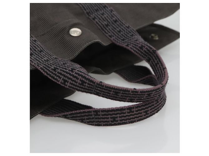 Hermès HERMES Handtasche Her Line MM aus grauem Canvas Auth bs26875 Braun - Ansicht 7