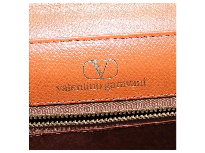 Borsa a mano VALENTINO in pelle 2 vie marrone oro Auth BA2171 D'oro - vista 17