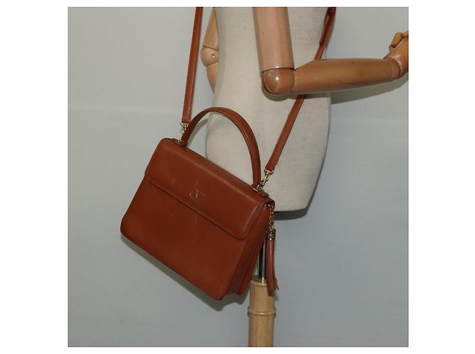 Borsa a mano VALENTINO in pelle 2 vie marrone oro Auth BA2171 D'oro - vista 23