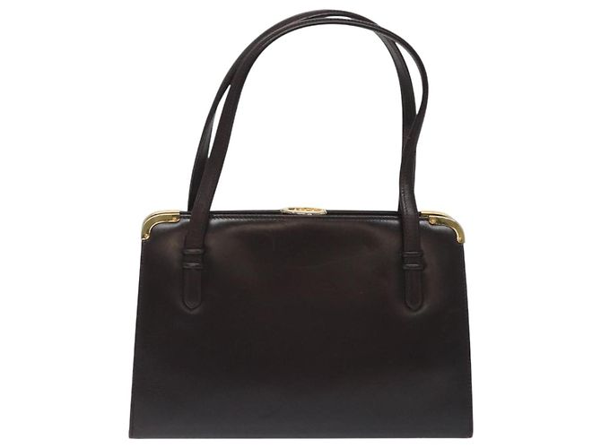 Borsa a mano GUCCI in pelle marrone dorato Auth ep9221 D'oro - vista 13