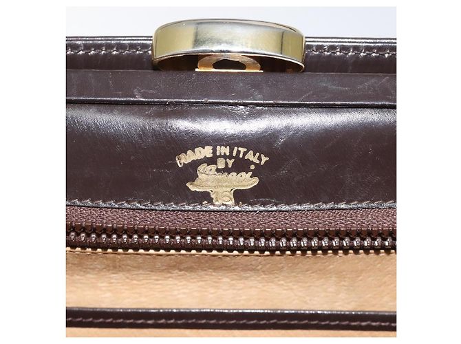 Borsa a mano GUCCI in pelle marrone dorato Auth ep9221 D'oro - vista 17