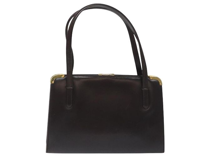 Borsa a mano GUCCI in pelle marrone dorato Auth ep9221 D'oro - vista 2