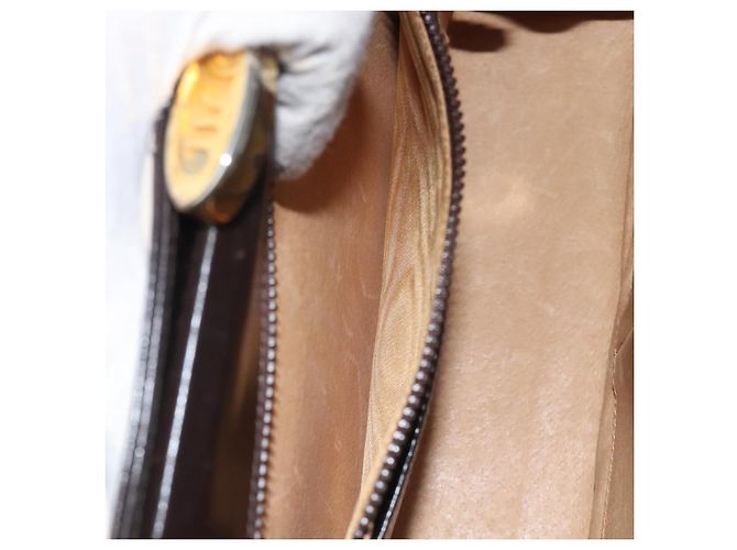 Borsa a mano GUCCI in pelle marrone dorato Auth ep9221 D'oro - vista 20