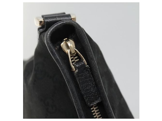 Borsa a Spalla Abbey GG Canvas Gucci Nero Oro 131326 Auth bs26839 D'oro - vista 10