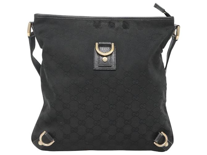 Borsa a Spalla Abbey GG Canvas Gucci Nero Oro 131326 Auth bs26839 D'oro - vista 13