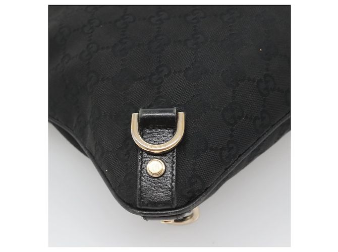 Borsa a Spalla Abbey GG Canvas Gucci Nero Oro 131326 Auth bs26839 D'oro - vista 14
